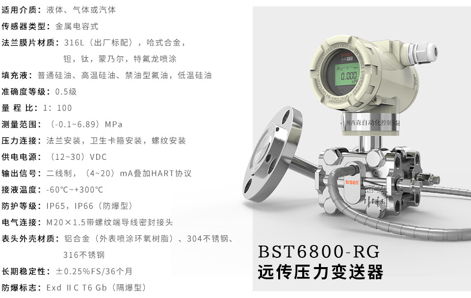 BST6800-RG系列遠傳壓力變送器廠(chǎng)家